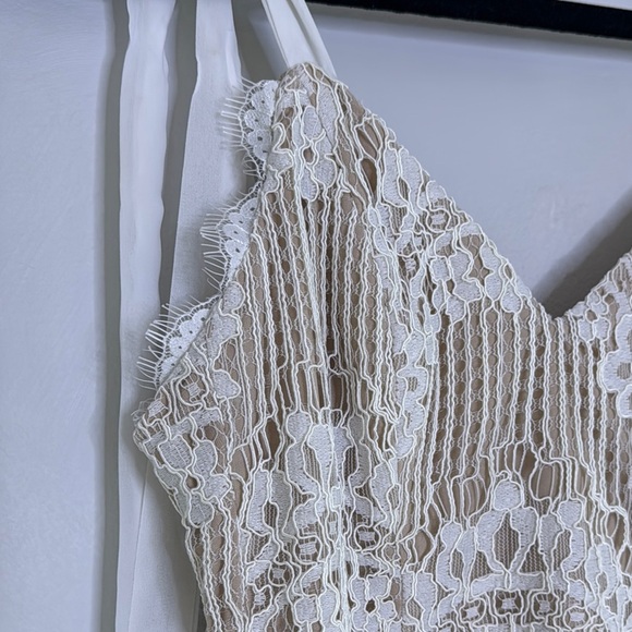 Lulu's Cream Lace Chemise Silky Finish - Picture 9 of 15